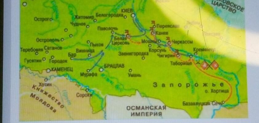 Хто очолював повстання, події якого зображено на даній карті?