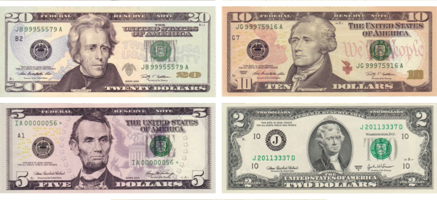 Хто зображений на доларах: відомі обличчя на банкнотах США