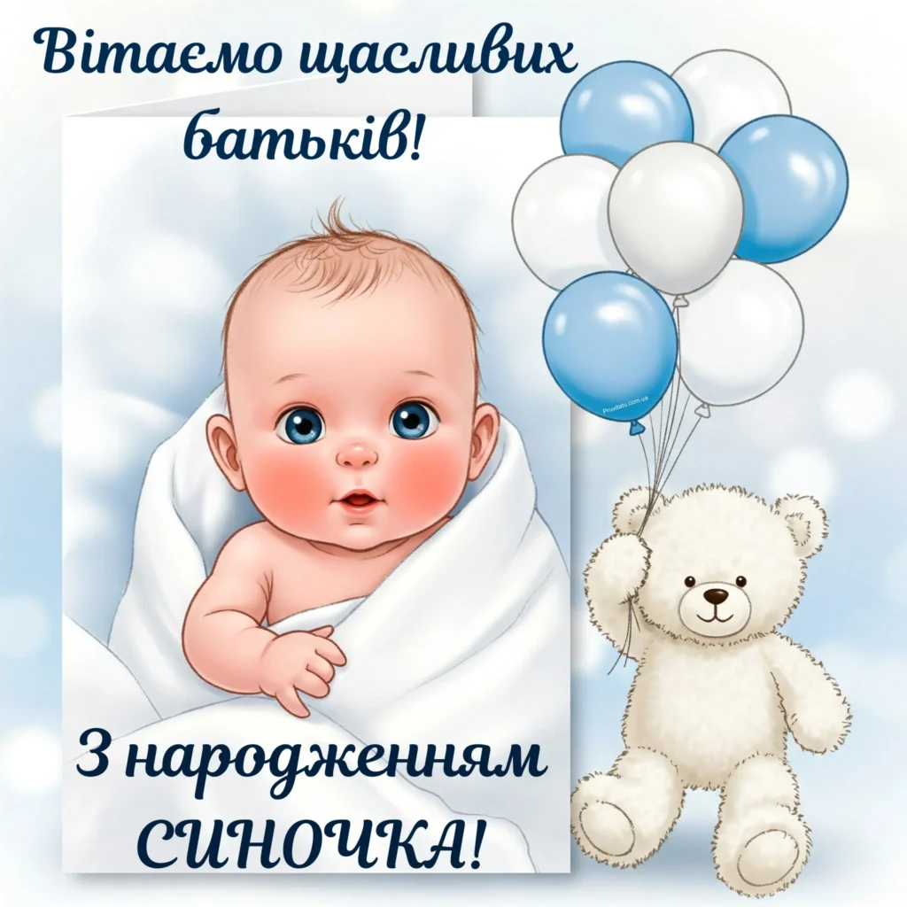 Вітання батькам з народженням синочка