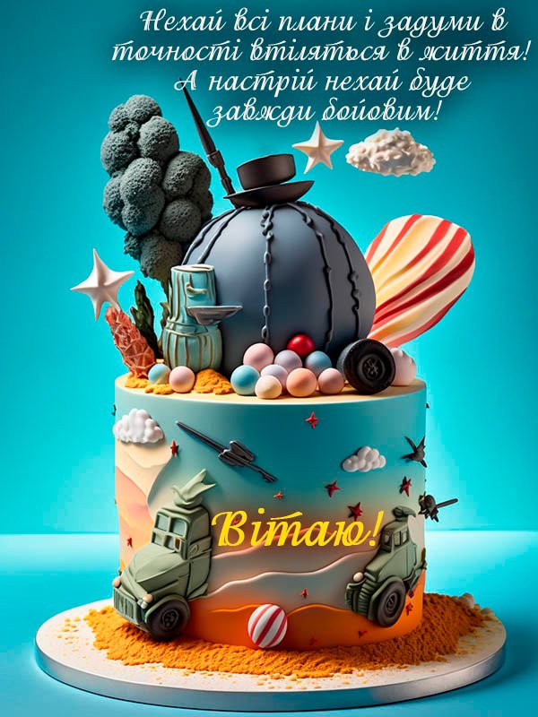 красива картинка з днем народження брату українською з побажанням бойового настрою