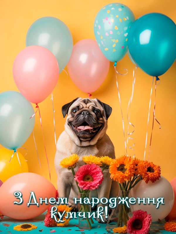 з днем народження кумчик вітальна картинка