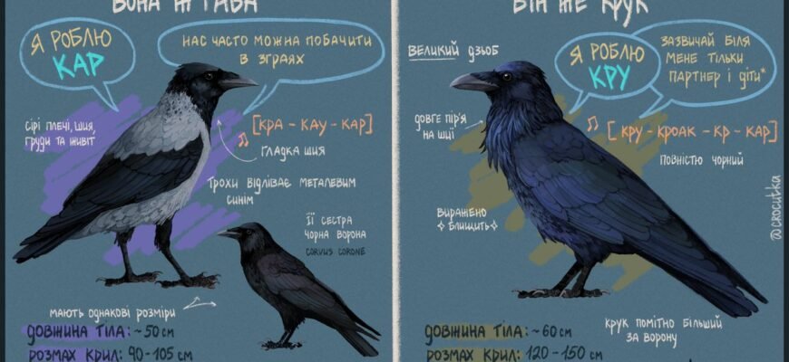 Чим відрізняються птахи: крук і ворона? Головні відмінності