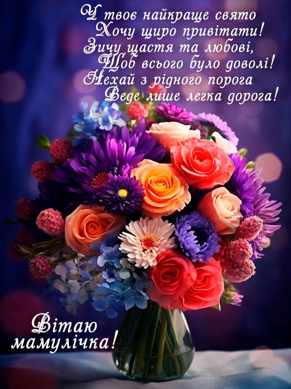 Нові Привітання мамі з Днем Народження - Побажайко