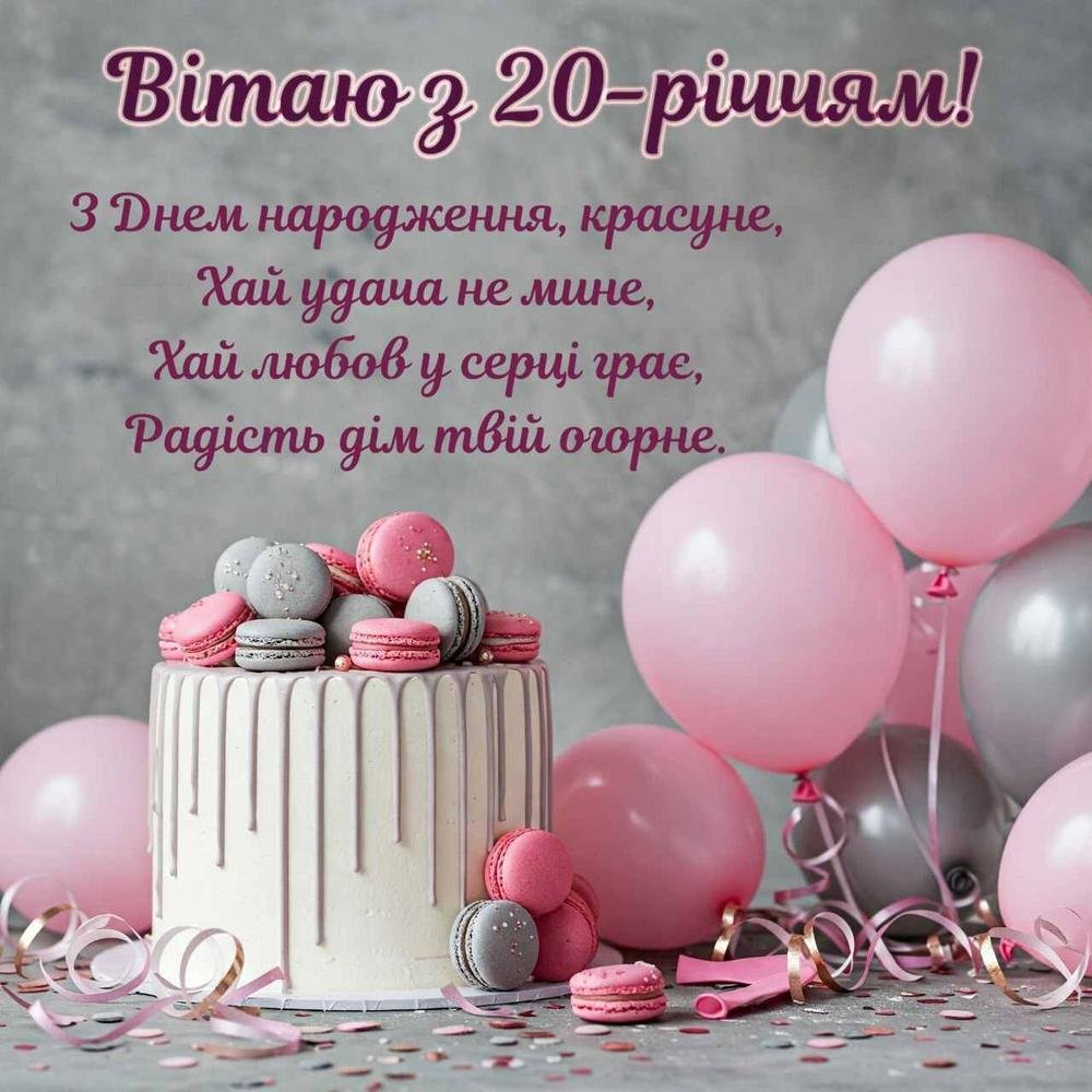 Зворушливі та прикольні привітання на 20 років дівчині