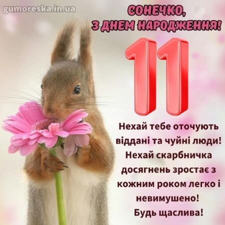 Привітання з днем народження дівчинці 11 років (ТОП)