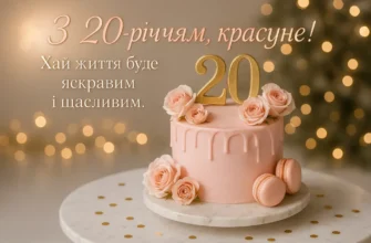 Привітання з 20-річчям: Щирі побажання дівчині на день народження
