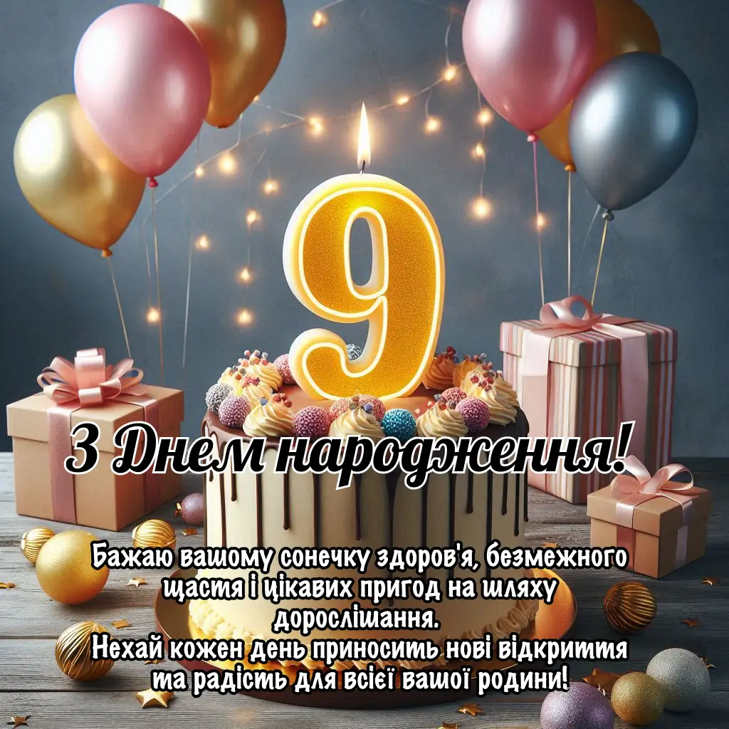 Привітання з днем народження 9 років: Для батьків чи дитини