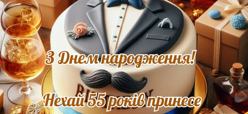 Привітання з ювілеєм 55 років чоловіку: щирі слова в прозі для свята