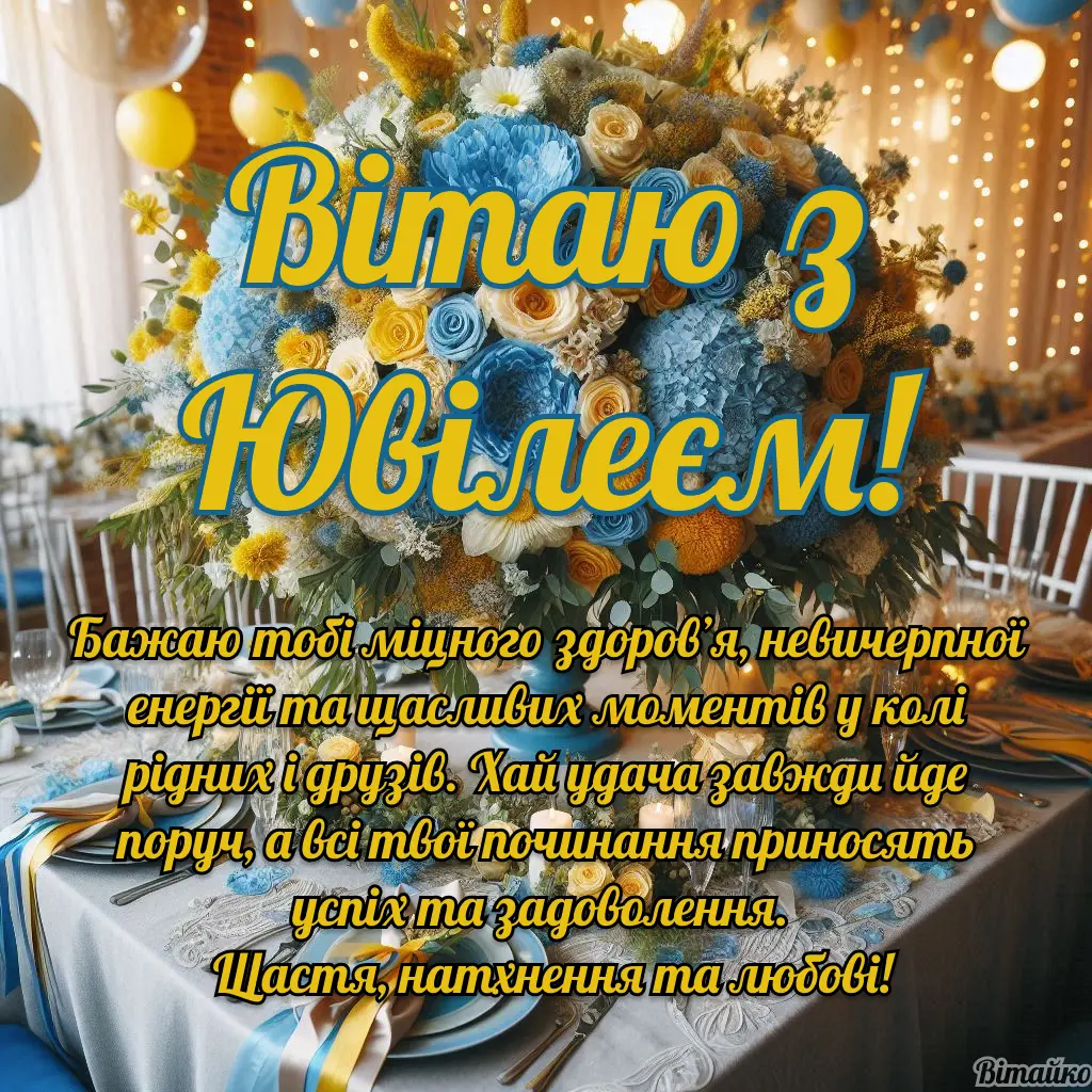 Привітання з днем народження та з ювілеєм жінці та мужчині ...