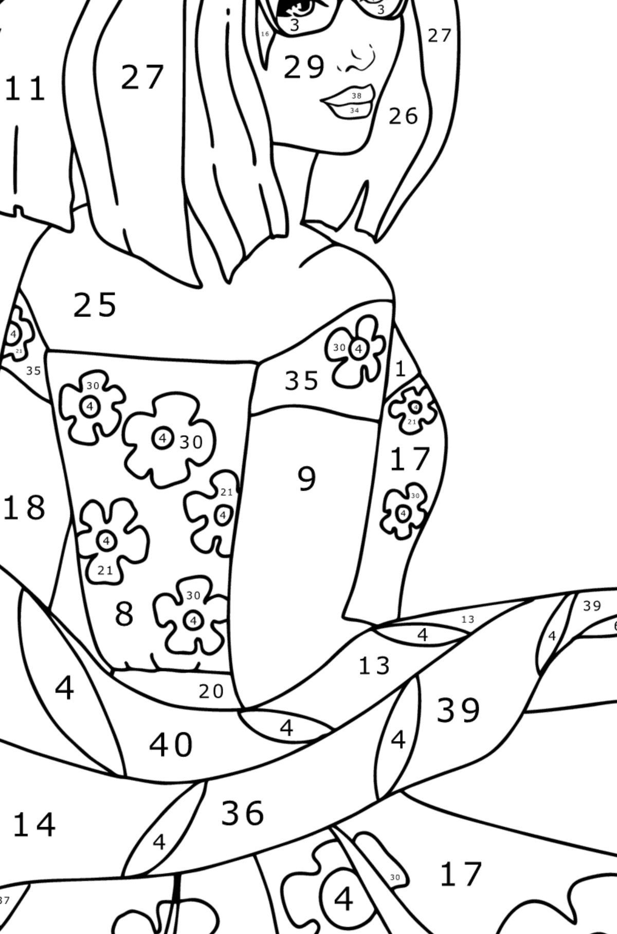 Антистрес дівчина - Розмальовки Молоді дівчата та жінки для дорослих