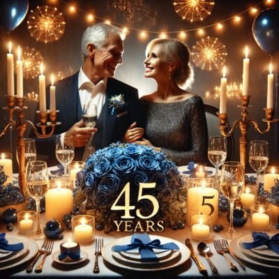 Сапфірове весілля: святкування 45 років у фото та ідеях оформлення