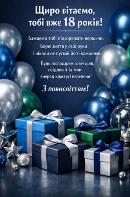 Святкуємо 18-річчя сина: найкращі побажання і теплі слова!
