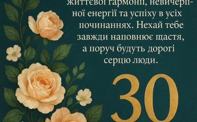 Святкуємо Ювілей 30 Років: Ідеї та Поради для Незабутнього Дня! Святкуємо Ювілей 30 Років: Ідеї та Поради для Незабутнього Дня!