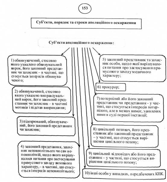 Суб'єкти, порядок та строки апеляційного оскарження, Вимоги до ...