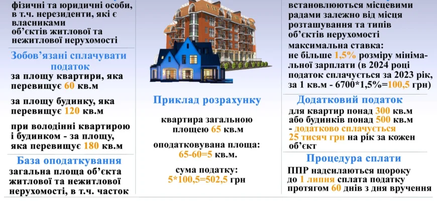 Термін сплати податку на нерухомість: все про актуальні дедлайни