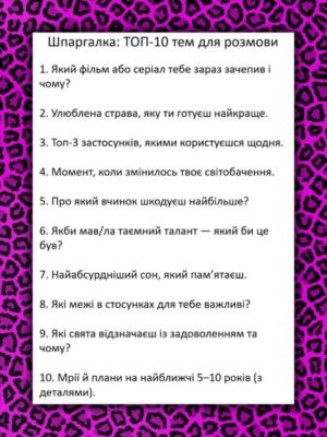 Цікаві та глибокі питання для довгої та змістовної розмови