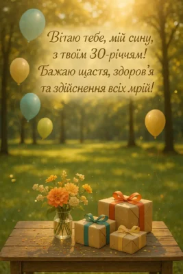 Вітання з 30-річчям для сина від люблячої мами: теплі побажання та поради