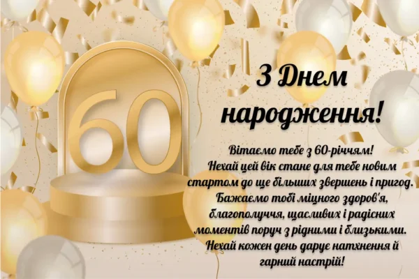 Вітання з 60-річним ювілеєм: побажання та ідеї для святкування!