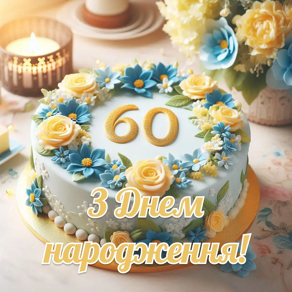 Вітальні листівки з ювілеєм 60 років: 12 картинок