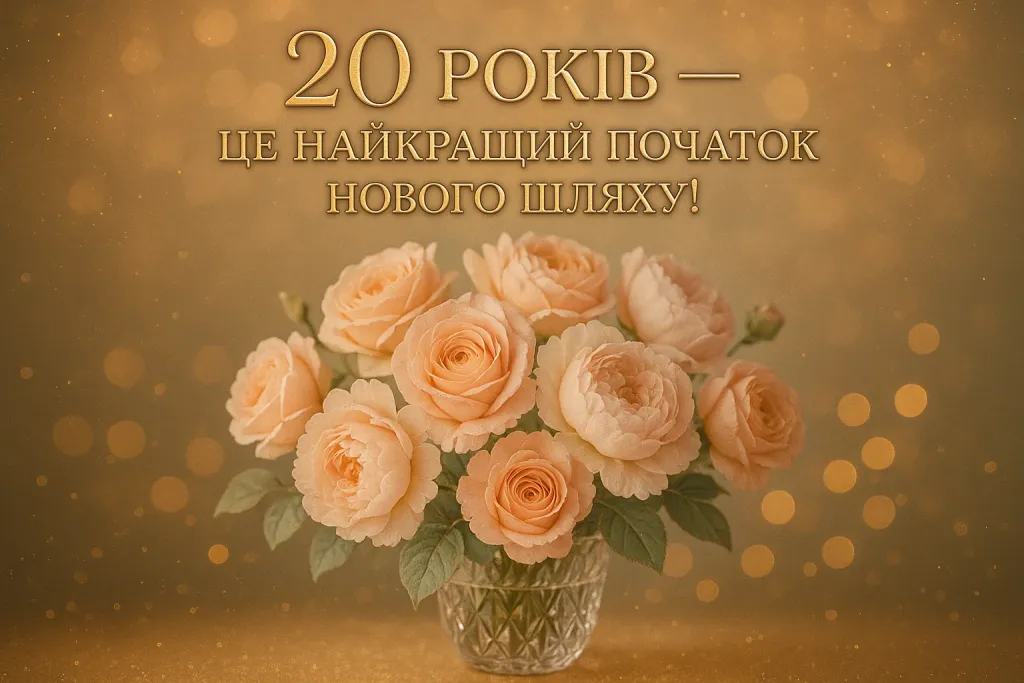 Привітання з 20-річчям для дівчини