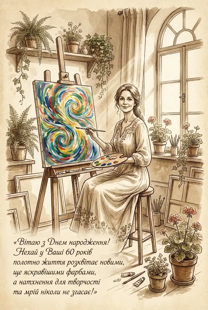 Привітання для жінки з ювілеєм 60 років в картинках