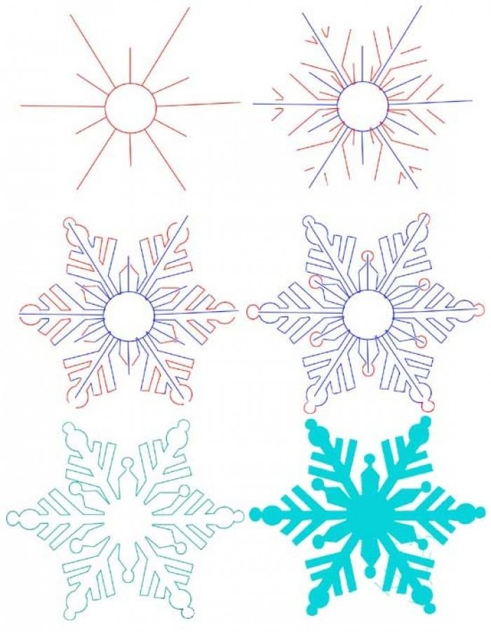 Малюємо сніжинку, як малювати сніжинку - урок малювання