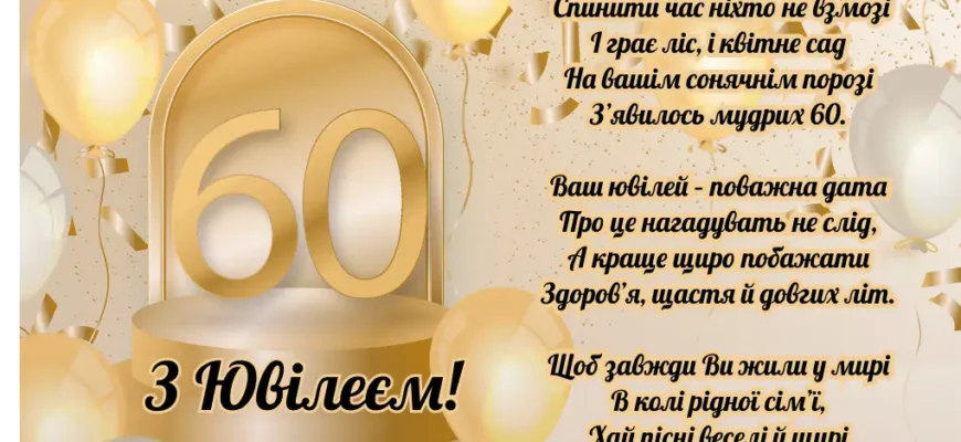 Завантажити яскраві картинки до ювілею 60 років для привітань!