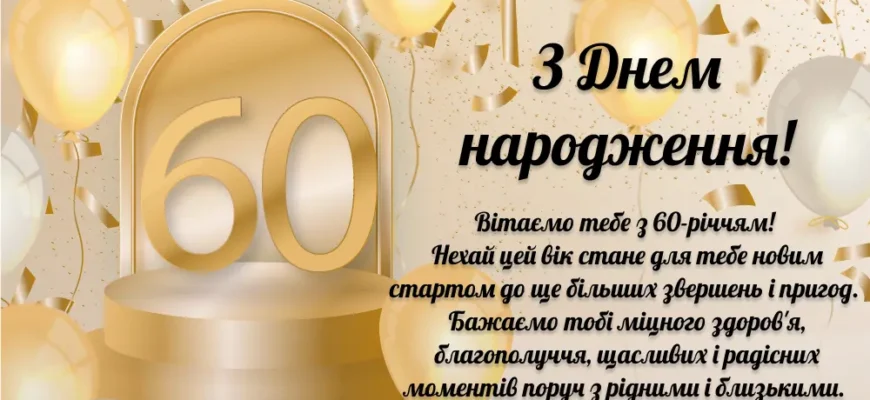 Зображення та побажання до 60-річчя: святкові картинки для натхнення