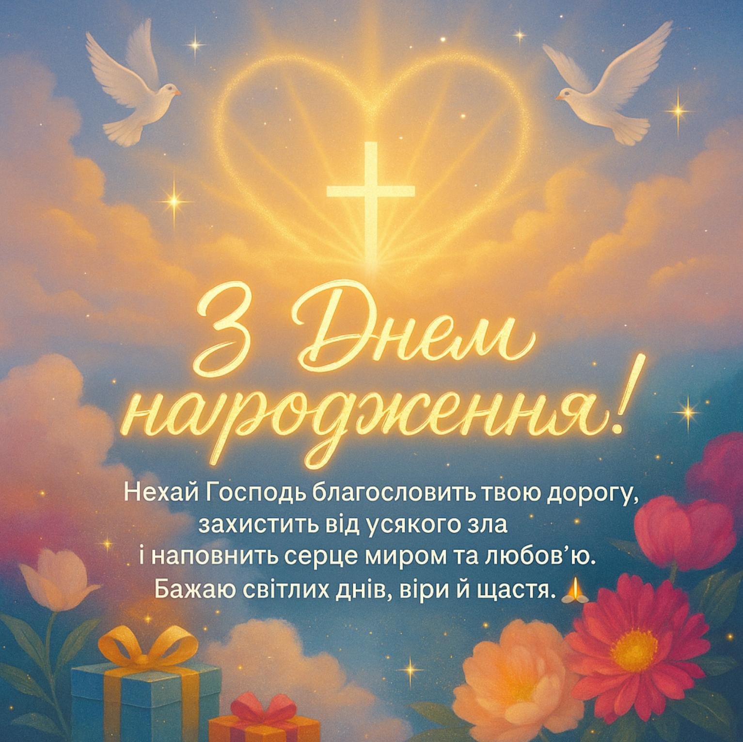 Християнські привітання з днем народження своїми словами