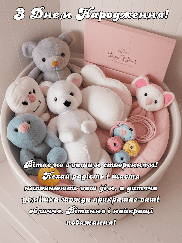 Привітання з Днем Народження дитини українською мовою, листівки, у ...