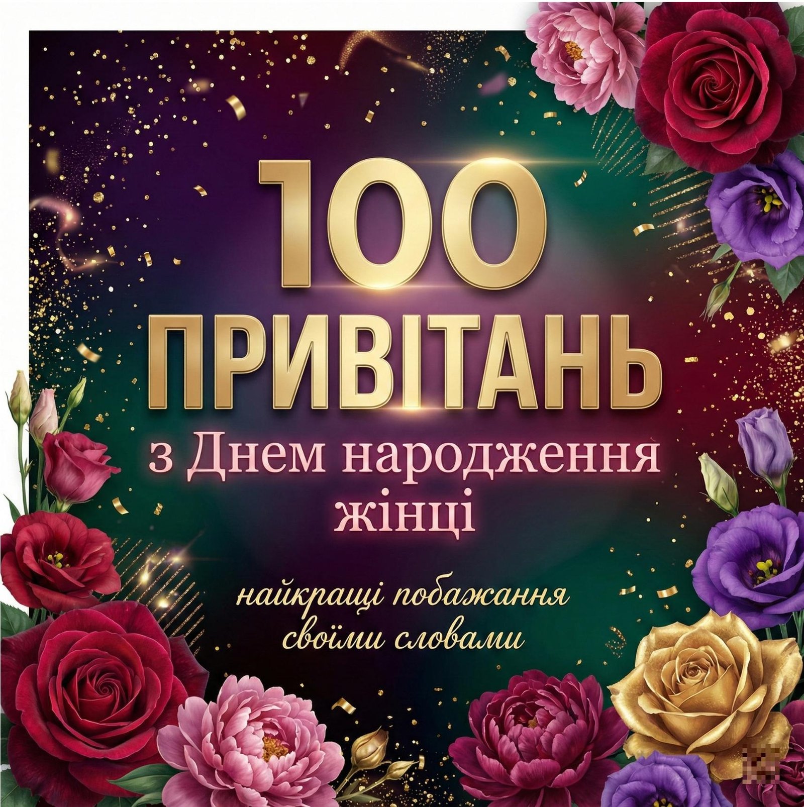 100 привітань з днем народження жінці: своїми словами та картинки