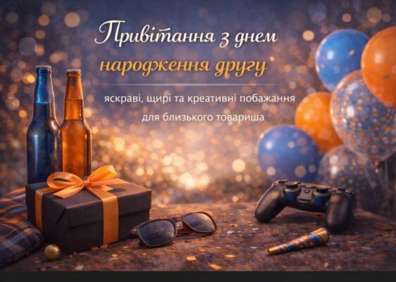 Картинка з Днем Народження другу: яскраві привітання та побажання