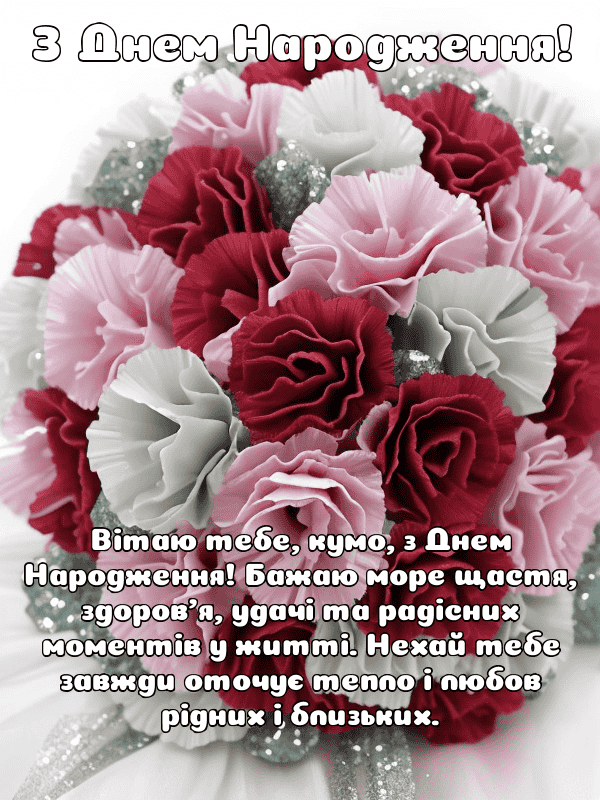 Привітання з Днем Народження куми українською мовою, листівки, у ...