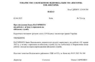 Наказ про увільнення від роботи: мобілізація та ваші права та обов’язки