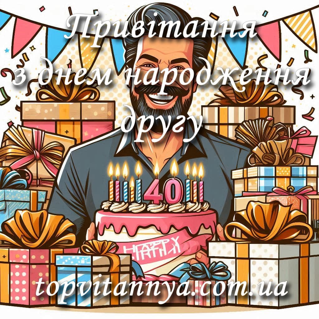 Привітання з днем народження другу - Топ Вітання