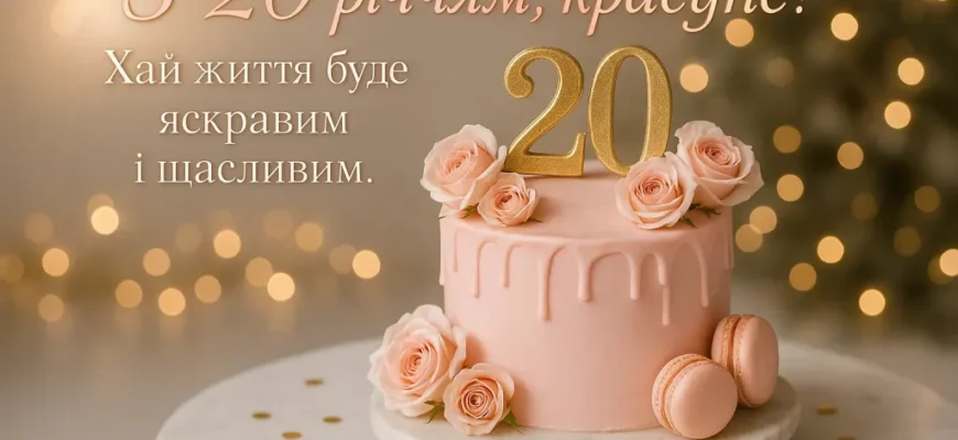 Оригінальні картинки з днем народження для дівчини на 20 років: привітання