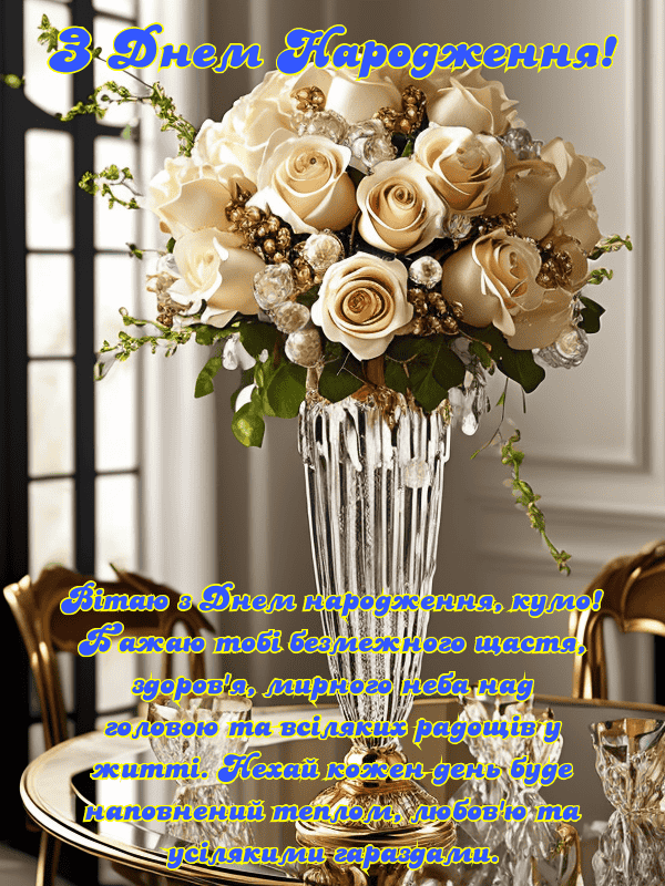 Привітання з Днем Народження куми українською мовою, листівки, у ...