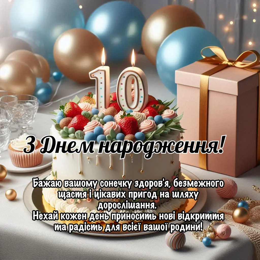 Привітання з днем народження 10 років: Для батьків чи дитини