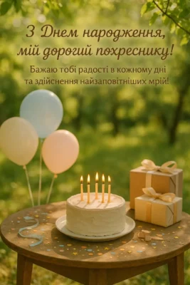 Привітання з Днем народження похресника: теплі та щирі слова онлайн Привітання з Днем народження похресника: теплі та щирі слова онлайн