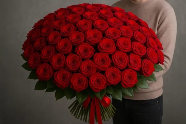 Величезний букет троянд на день народження – подарунок, що вражає