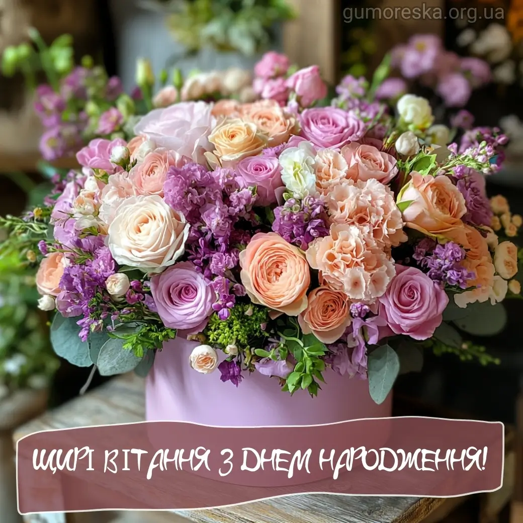 Картинки з днем народження великі букети квітів