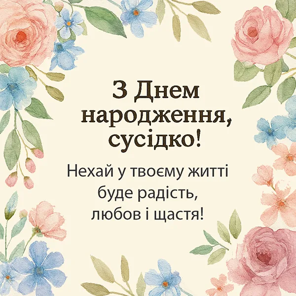 Привітання з Днем Народження сусідці - bpro1.top