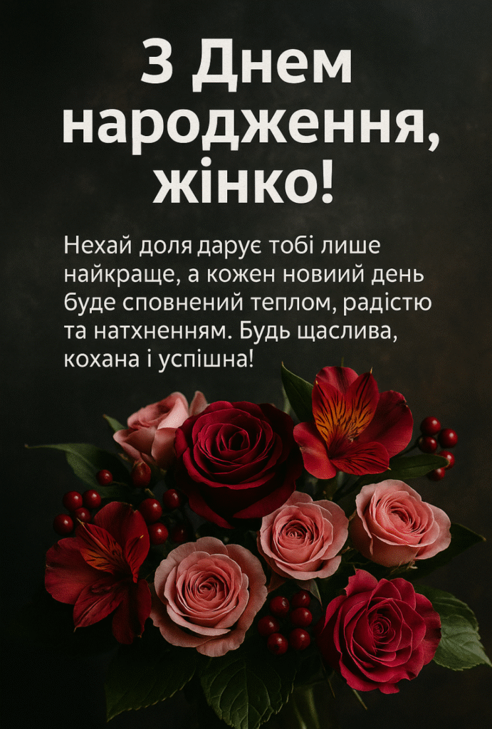 Привітання з днем народження жінці – щирі побажання своїми словами ...