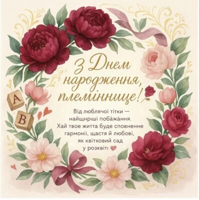 Вітання з днем народження племінниці: побажання від люблячої тітки
