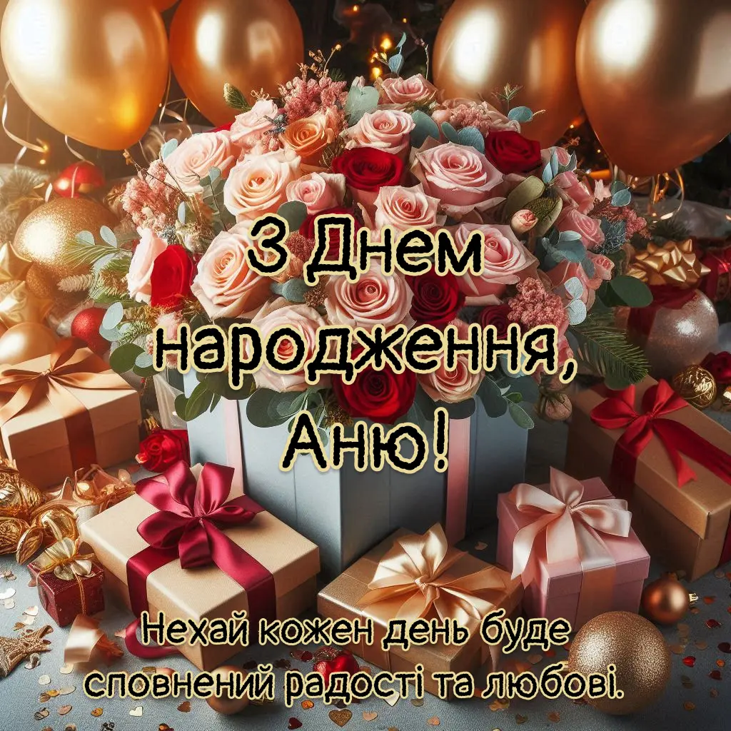 З днем народження Аня: Щирі та гарні привітання