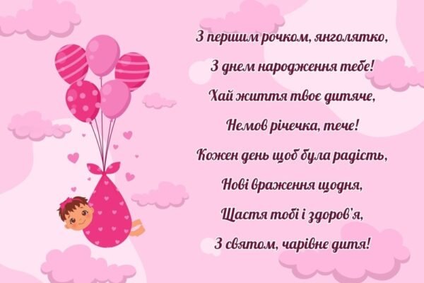 З Днем Народження! Ідеї для святкування 1-річчя вашої дівчинки