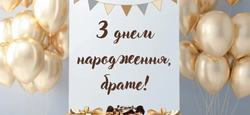 Завантажте яскраві картинки з днем народження для привітання братової!