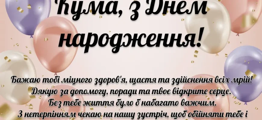 Зворушливі привітання для найкращої куми до сліз на день народження