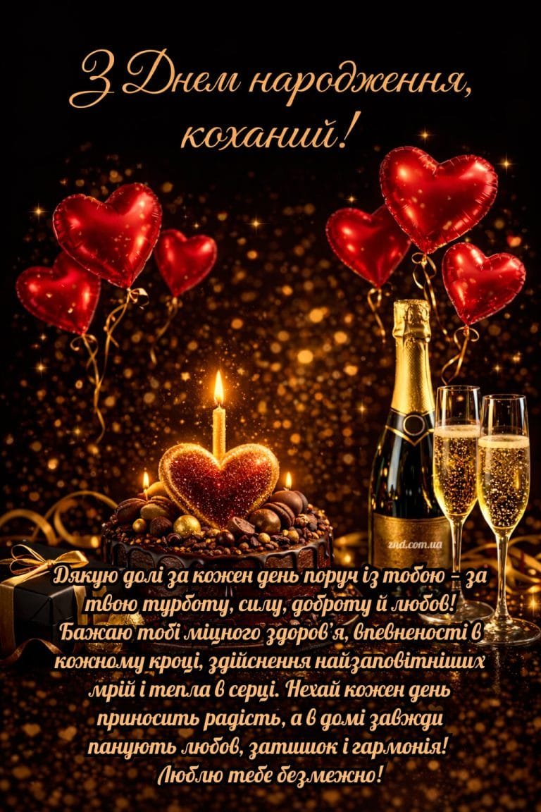 Для коханого чоловіка зворушливі привітання з днем народження ...