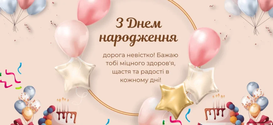 Зворушливі привітання з днем народження для вашої улюбленої невістки